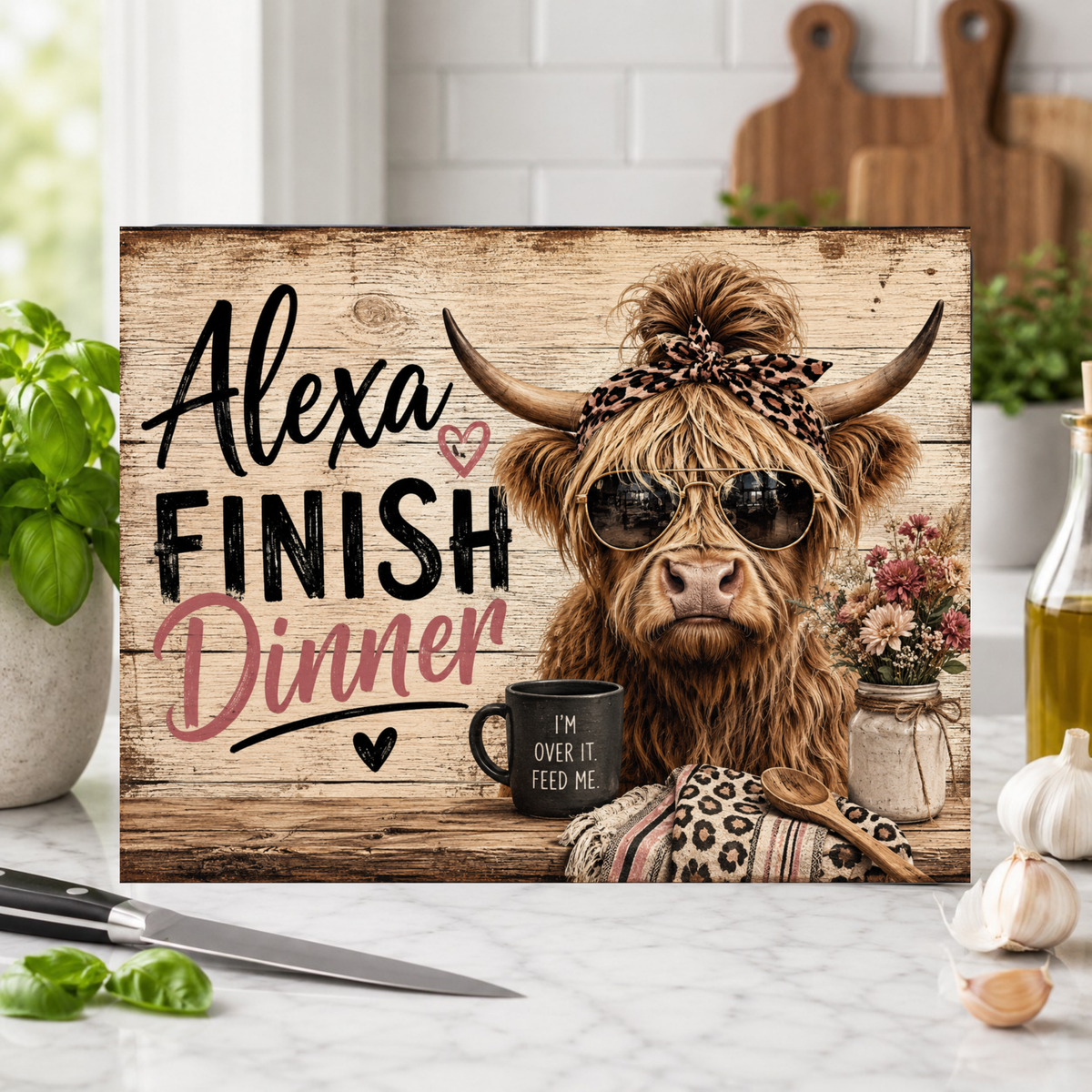 Alexa Finish Dinner Cutting Board