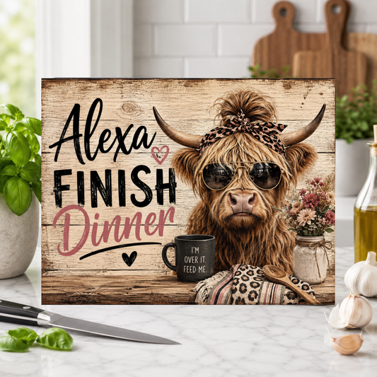 Alexa Finish Dinner Cutting Board